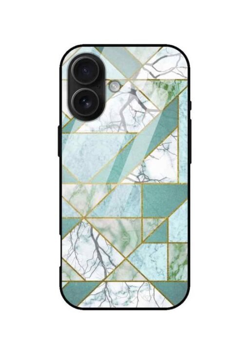 Green Geometric Marble Phone Case